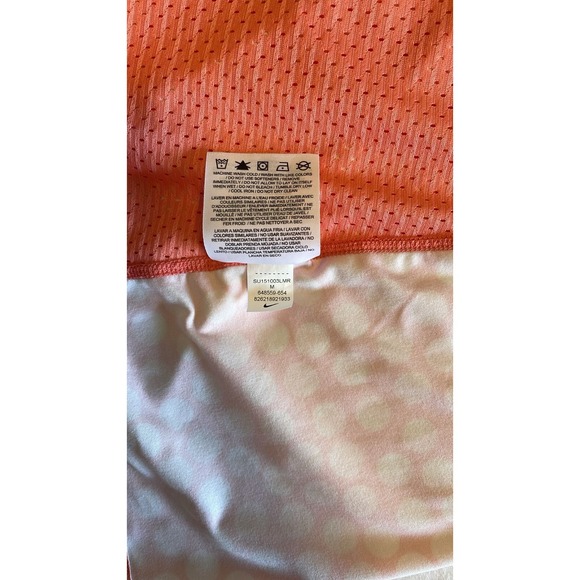 Nike Dri Fit Tank Top Women Medium Orange White Running Gym Athletic Activewear - Picture 9 of 10